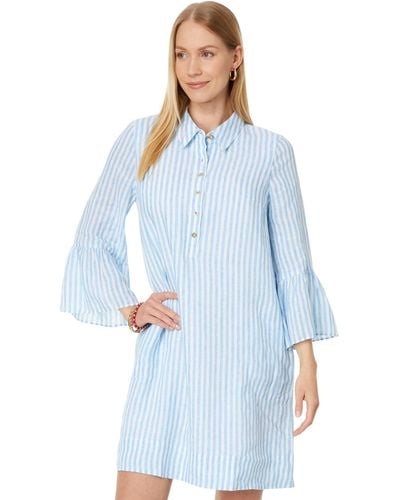 Lilly Pulitzer Jazmyn 3/4 Sleeve Linen Tunic Dress - Blue