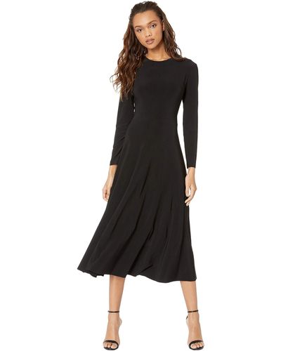 Norma Kamali Long Sleeve Flared Dress - Black