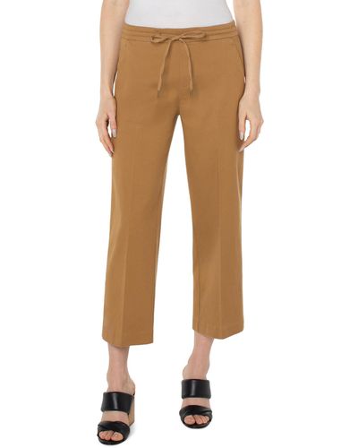 Liverpool Los Angeles Kelsey Crop Pants With Tie Front Waistband - Natural