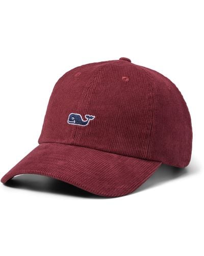 Vineyard Vines Corduroy Whale Baseball Hat - Red