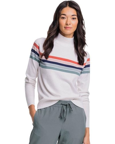Southern Tide Brynlee Chest Stripe Sweater - Gray