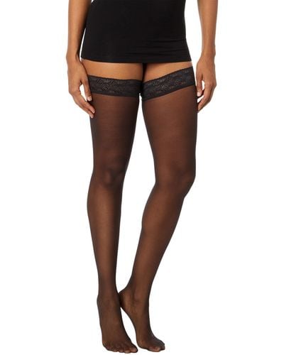 Hue French Lace Thigh High 2-pair Pack - Black