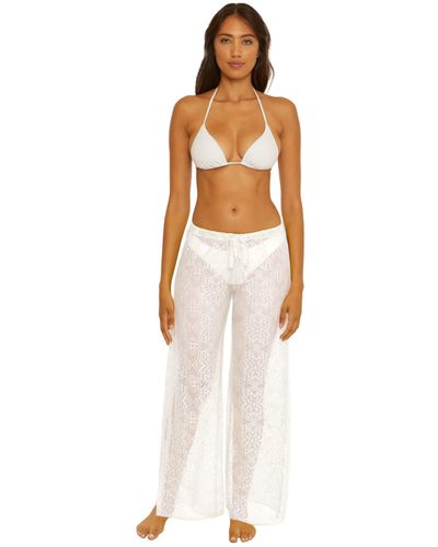 Becca Ibiza Beach Crochet Pants Cover-up - White