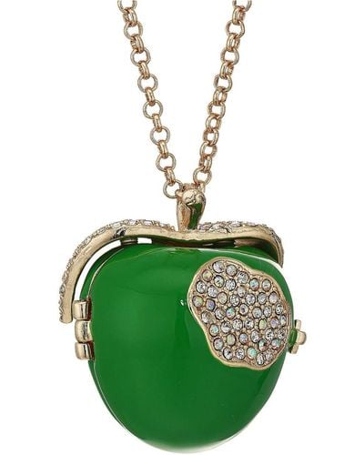 Betsey Johnson Apple Pendant Necklace - Green