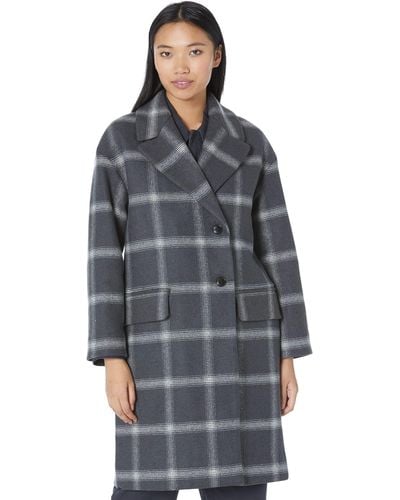 Madewell Windowpane Haydon Coat In Insuluxe Fabric - Gray