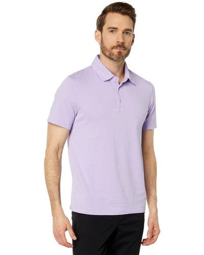 Vince Garment Dye Short Sleeve Polo - Purple