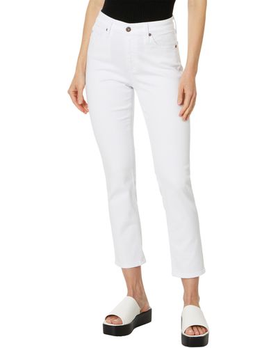 AG Jeans Mari High Rise Slim Straight Crop Jeans - White