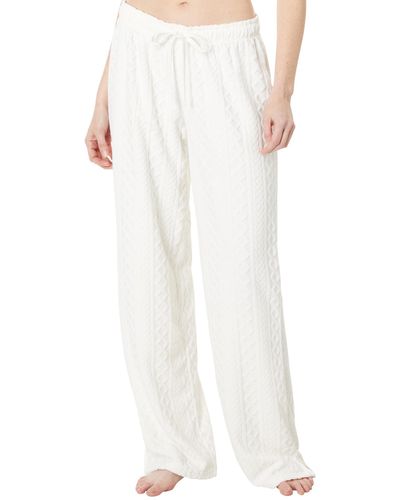 Pj Salvage Luxe Terry Cable-knit Pants - White