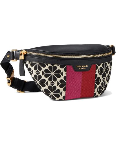 Kate Spade Spade Flower Jacquard Shelly Medium Belt Bag - Black