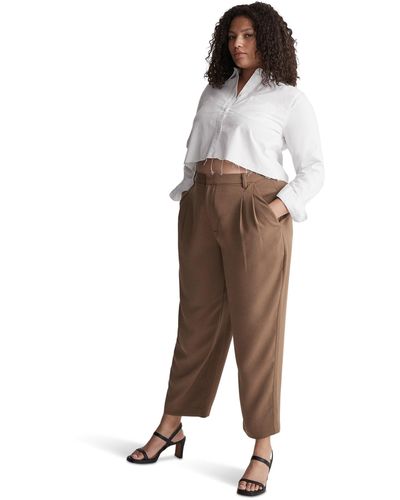 Madewell Pleated Tapered-leg Pants - Brown