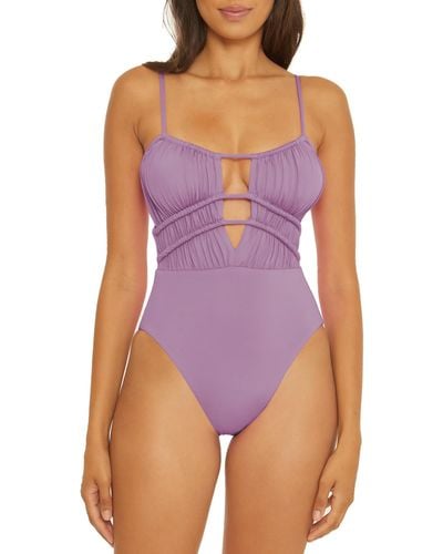 Becca Color Code Shirred Front One Piece - Purple
