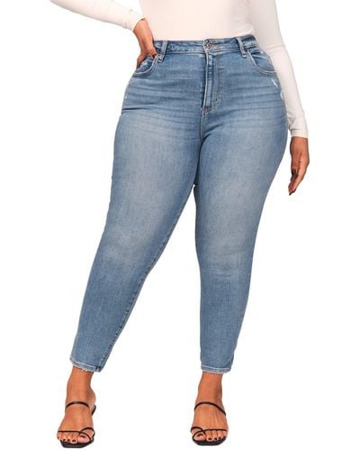 Abercrombie & Fitch Curve Love High-rise Super Skinny Ankle Jeans - Blue