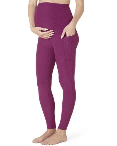 Beyond Yoga Maternity Spacedye Out Of Pocket High-waisted Midi Leggings - Purple