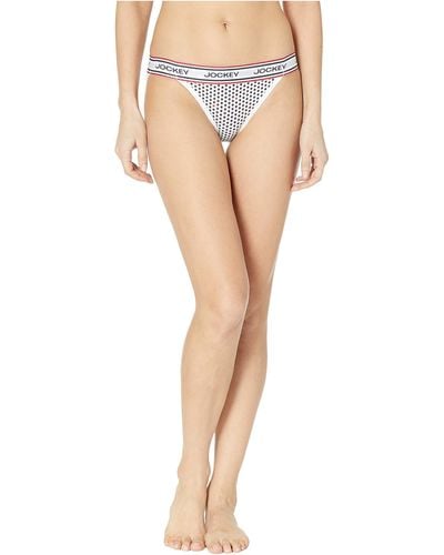 Jockey Retro Stripe String Bikini (stone Washed Floral) Women's Underwear - Gray