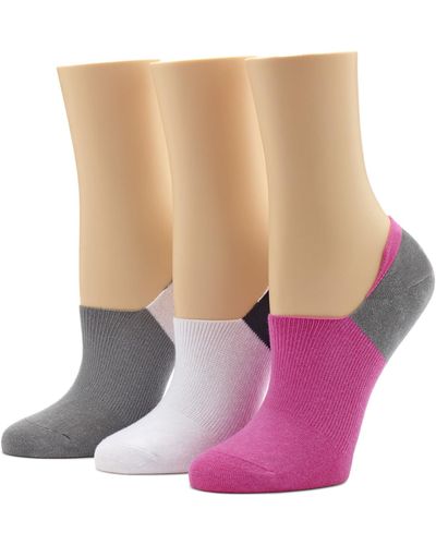 Hue Cotton Liner Socks With Arch Clinch 3-pack - Pink