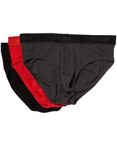 2xist 2(x)ist 3-pack Essential No Show Brief (black/charcoal Heather/red) Underwear - Blue