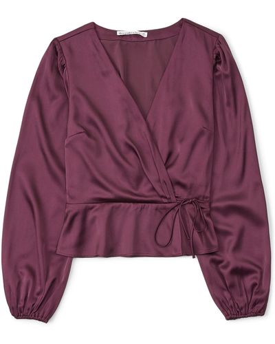 Ruby, Tie waist v neck satin wrap top