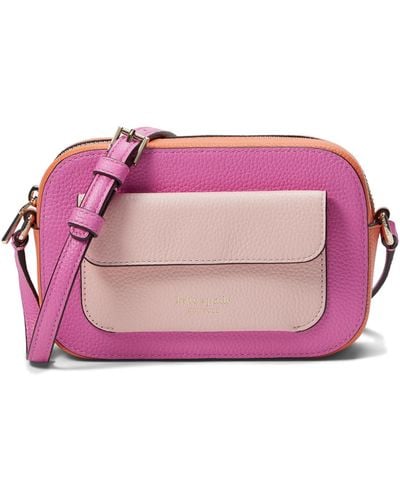 Kate Spade Ava Colorblocked Pebbled Leather Crossbody - Pink