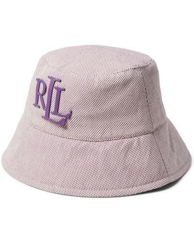 Lauren by Ralph Lauren Cross Dye Canvas Bucket Hat With Tacked Logo - Purple