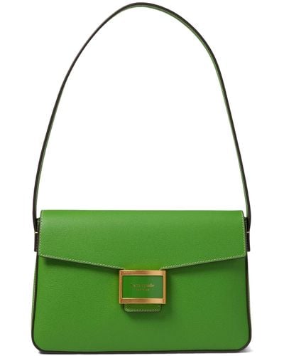 Kate Spade Katy Textured Leather Medium Shoulder Bag - Green