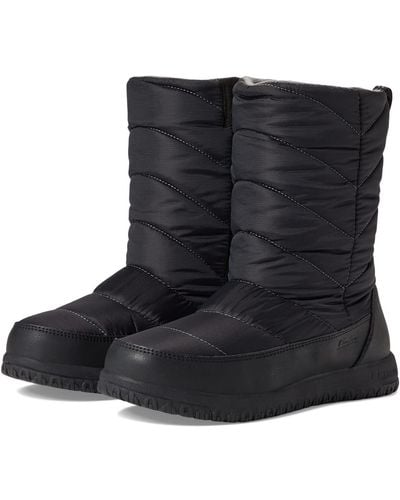 L.L. Bean Ultralight Boot Tall Quilt Side Zip - Black