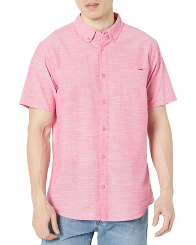 Hurley One Only Stretch Short Sleeve Woven - Pink