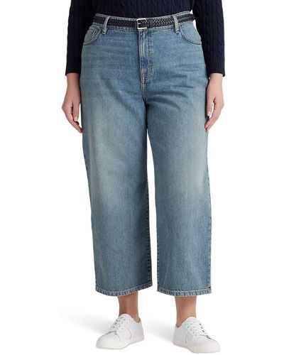 Lauren by Ralph Lauren Plus Size High-rise Wide-leg Jeans In Sophie Wash - Blue