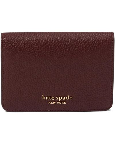 Kate Spade Ava Pebbled Leather Bifold Card Case - Purple