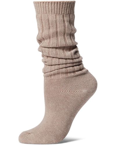 Skin Organic Cotton Cashmere Slouch Socks - Natural