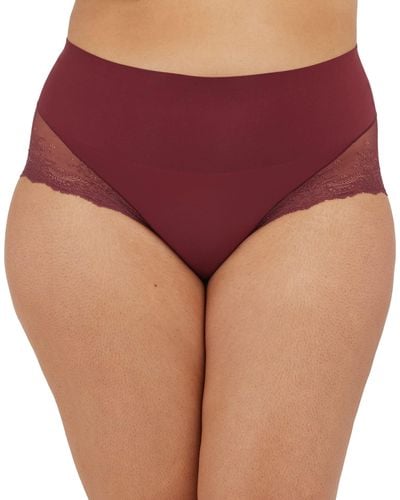 Spanx Shapewear For Women Undie-tectable Lace Hi-hipster Panty - Red