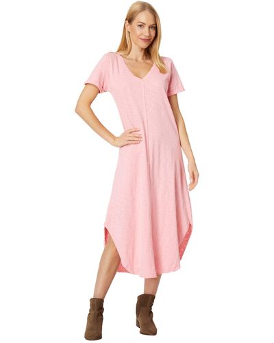 Dylan By True Grit Sunny Days Soft Slub Cotton Relaxed T-shirt Dress - Pink