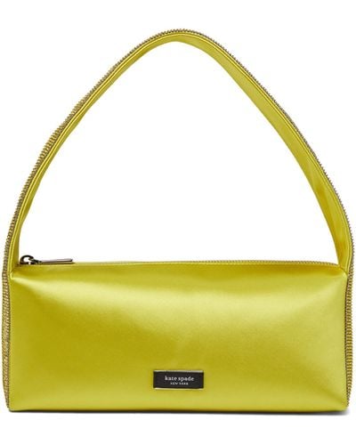Kate Spade Afterparty Satin And Crystal Embellished Shoulder Bag - Yellow