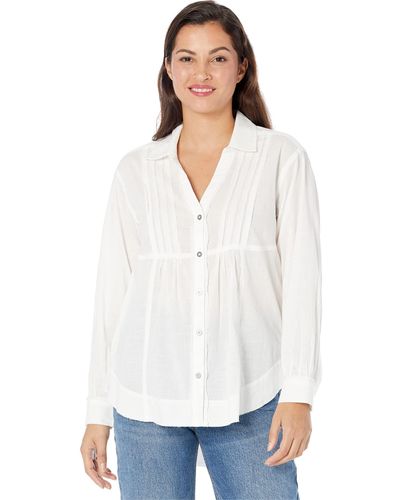 Lucky Brand Oversized Pin Tuck Button-down Shirt - White