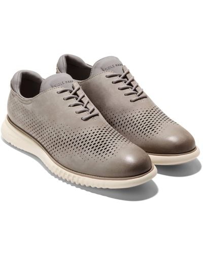 Cole Haan 2.zerogrand Laser Wing Tip Oxford Lined - Gray