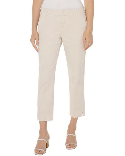 Liverpool Los Angeles Kelsey Pants With Slit - Natural