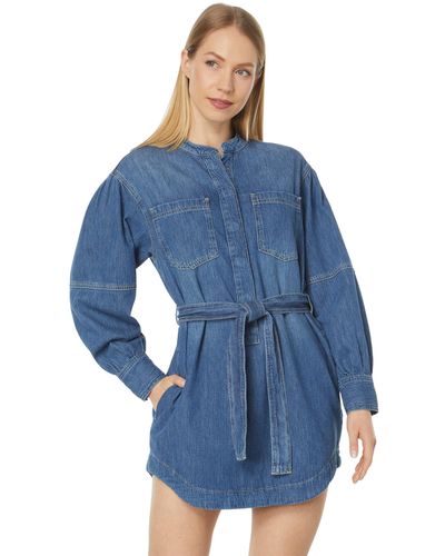 AG Jeans Poppy Dress Belted Shirtdress - Blue