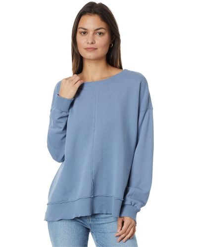 Mod-o-doc Long Sleeve Boxy Oversized Sweatshirt - Blue
