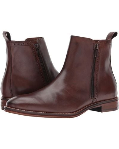 Johnston & Murphy Conard Causal Dress Double Zip Boot (mahogany Italian Calfskin) Men's Boots - Brown