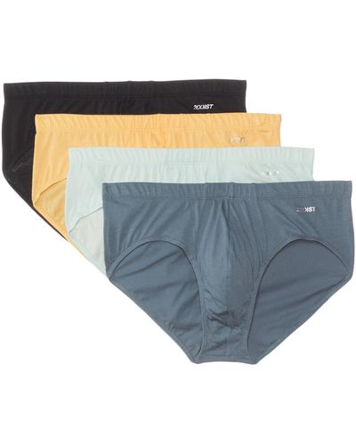 2xist 2(x)ist Essentials 4-pack Bikini Brief (black Beauty/buff Orange/surf Spray/stormy Weather) Underwear - Gray