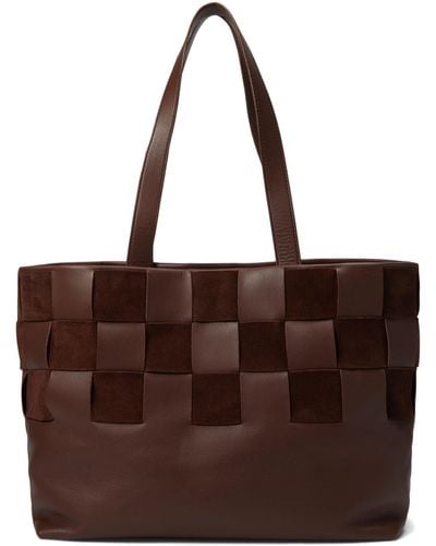 Madewell The Basketweave Tote In Leather And Suede - Brown