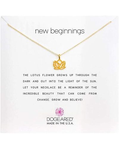 Dogeared New Beginnings Rising Lotus Necklace - Metallic