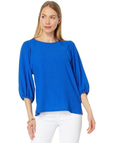 Vince Camuto Puff Sleeve Knit Top - Blue