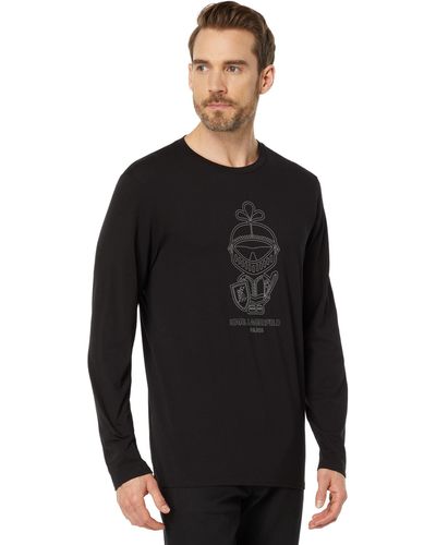 Karl Lagerfeld Armor Outline Karl Long Sleeve T-shirt - Black