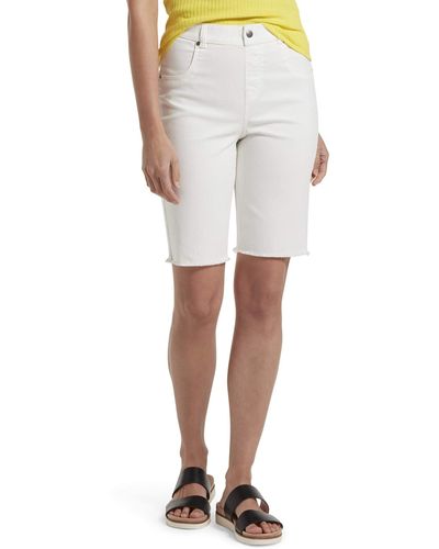 Hue Ultra Soft Denim High-waist Bermuda Shorts - White