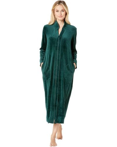 Carole Hochman Plush Luxe Velour Long Zip Robe (hunter Green) Robe