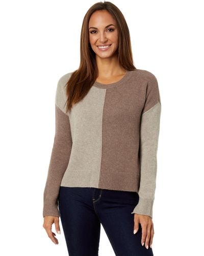 Splendid Amy Color-block Sweater - Brown