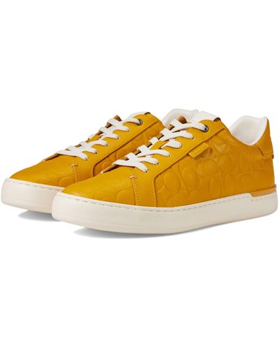 COACH Lowline Signature Leather Low Top - Yellow