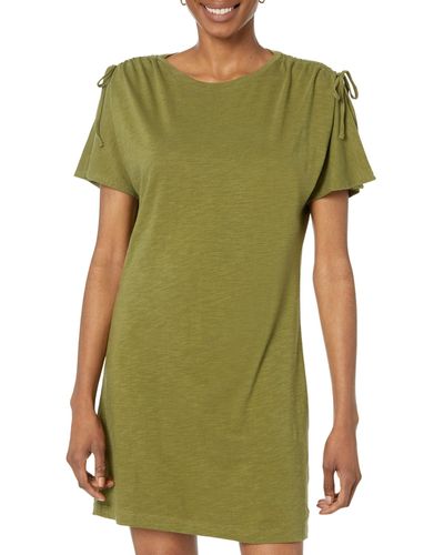 Sanctuary Drawstring Shoulder Dress - Green