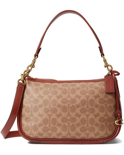 COACH Coated Canvas Signature Cary Crossbody - Brown