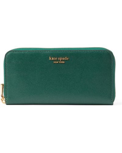 Kate Spade Morgan Saffiano Leather Zip Around Continental Wallet - Green